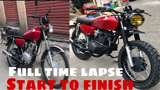 Honda Tmx 125 Scrambler Brat Build full time lapse low budget build Honda tmx 125 Cafe racer [upl. by Karab380]