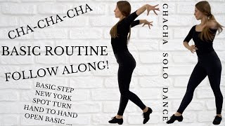 Basic Cha Cha Solo Routine  Practice Beginner Cha Cha Steps  Cha Cha Follow Along [upl. by Ahsekel]