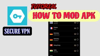 HOW TO MOD APK  SECURE VPN  TUTORIAL FOR APK MODDING [upl. by Buzzell]