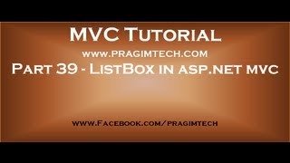 Part 39 ListBox in asp net mvc [upl. by Aidahs689]