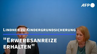 Lindner Kindergrundsicherung geht nicht mit Leistungserhöhungen einher  AFP [upl. by Chappelka383]