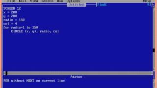 Tutorial QBasic capítulo 17 Dibujando círculos [upl. by Neetsirk552]