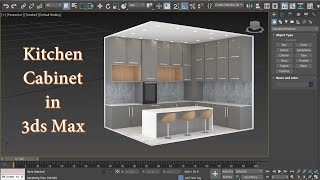 kitchen cabinet in 3ds max  kitchen in 3ds max  create kitchen cabinet in 3d max  3d modeling [upl. by Mcmullan83]