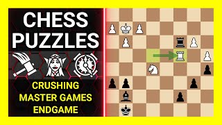 Chess Puzzles to Practice Themes Crushing Master games Endgame Learn Chess [upl. by Adnorehs]