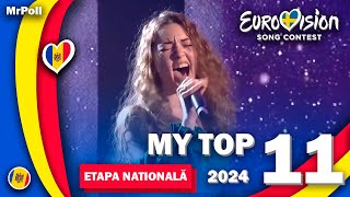 🇲🇩 Etapa națională 2024 FINAL  My Top 11 Moldova Eurovision 2024 [upl. by Kleinstein]