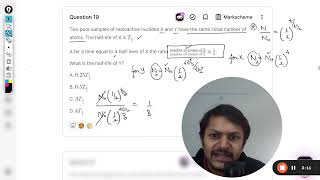 Two pure samples of radioactive nuclides X and Y have the same initial number of atoms The half [upl. by Aire]
