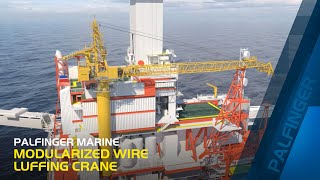 PALFINGER MARINE  New Modularized Wire Luffing Crane [upl. by Oitaroh919]