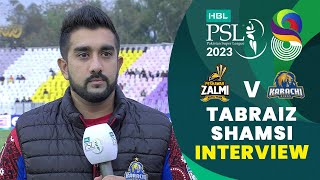 Tabraiz Shamsi Interview  Peshawar Zalmi vs Karachi Kings  Match 17  HBL PSL 8  MI2T [upl. by Lebna]