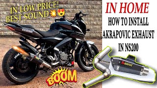 Akrapovic Exhaust In Ns200 🚀💥 How To Install Akrapovic Exhaust  Ns200 Akrapovic Exhaust [upl. by Nimra]