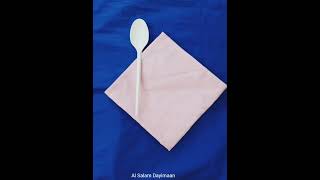 Napkin Folding Tutorial  Forkspoon and knife Napkin folding  kids birthday party [upl. by Aillicsirp]