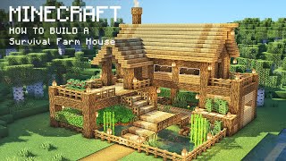 Minecraft How To Build a Survival Farm House [upl. by Anwahsat650]