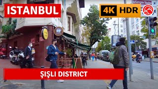 HDR Istanbul 2023 Şişli District Walking Tour4k 60fps [upl. by Sobmalarah]