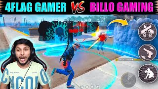 4Flag Gamer📲 Vs Billo Gaming📲  3 Finger Custom Hud Free Fire 3 Finger Super Movement Custom Hud [upl. by Viehmann]