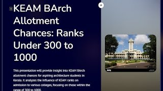 KEAM BArch Ranks Out Will you secure a seat in Keralas top colleges Watch now know your chances [upl. by Ynnal602]