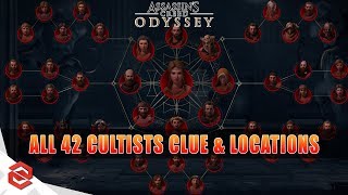 All 42 Kosmos Cultists Clue Locations in Assassins Creed Odyssey No Combat [upl. by Quartus]