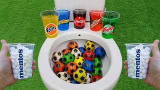 Football VS Popular Sodas  Fruko Coca Cola Fanta Mtn Dew Schweppes and Mentos in the toilet [upl. by Hess]