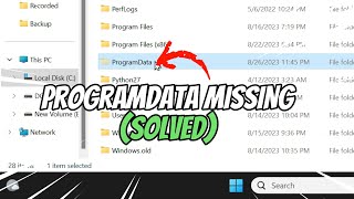 ProgramData Folder Missing Not Found in Windows SOLVED [upl. by Lennej]