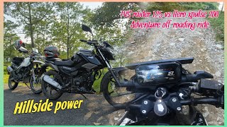 TVS raider 125 vs Hero Xpulse 200  offroading Adventure ride  offroad hillside power raider 125 [upl. by Donnelly896]