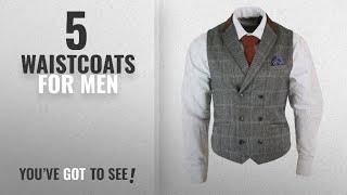 Top 10 Waistcoats For Men 2018 Mens Double Breasted Herringbone Tweed Peaky Blinders Vintage [upl. by Azrim]