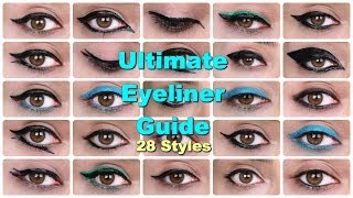 28 Eyeliner Tutorials  Ultimate Eyeliner Guide [upl. by Wat]