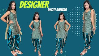 Designer Dhoti Salwar Cutting amp Stitching How to Make Dhoti Pant SalwarCowl Dhoti Salwar with Lace [upl. by Anihs104]