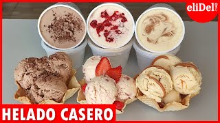 HELADOS caseros 3 INGREDIENTES en 5 MINUTOS 🍓🍫Cremosos 3 SABORES para VENDER [upl. by Barraza]