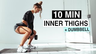 10 MIN TONED INNER THIGH WORKOUT  effectively target the inner part of your legs dumbbell only [upl. by Darrick531]