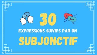 30 EXPRESSION FRANÇAISES suivies par un SUBJONCTIF  Explications et exercice niveau B2  C1 [upl. by Inga]