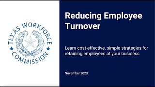 Reducing Employee Turnover [upl. by Leerzej]