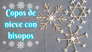 Copos de nieve con hisopos  DIY navidad [upl. by Atirehs]