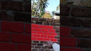 wall brick painting।।brick ईट बनाने का जल्दी ही वीडियो आ रहा हैं।।youtubeshorts painting [upl. by Manbahs]