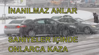 İstanbula Kar Yağdı  Çarpışan Arabalar  Interesting Crashes of Cars on Ice  snow accidents cars [upl. by Nesnah558]