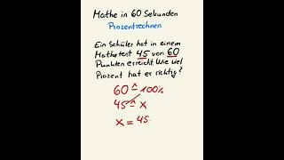 Meistere Prozentrechnung in unter 60 Sekunden mathe mathetipps [upl. by Olnton570]