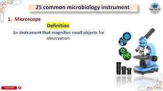 1 Microscope 25 common microbiology instruments instrument laboratory microscope [upl. by Eetnwahs]