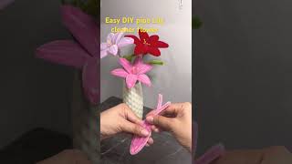 Handmade DIY pipe Lily cleaner flower diyflower handmade shinecraft tutorial lilyflower shorts [upl. by Close586]