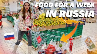 Buying groceries for a week in Russia 💸 How much is it Cheap supermarket in Moscow [upl. by Nnylyak]