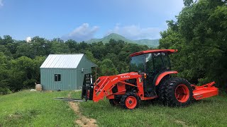 Yikes Kubota L3560 on a 30 degree slope [upl. by Llehcar552]