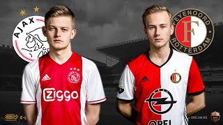 Dani Hagebeuk  Quinten van der Most  Ajax  Feyenoord  Speelronde 28  EDivisie [upl. by Sueahccaz]