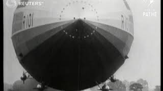 TRANSPORT Aviation R101 Airship leaves Cardington 1929 [upl. by Appledorf]