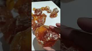 Insect inside golden amber from Canada [upl. by Aeet]