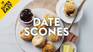 Super quick and easy date scone recipe  delicious Australia [upl. by Aneeuq]