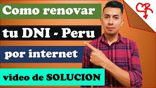 Por fin 🥵 AQUI LA SOLUCION 2024 Como renovar mi DNI por Internet Reniec Peru [upl. by Queri]