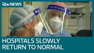 Hospitals slowly return to normal but fear of second coronavirus wave hangs over staff  ITV News [upl. by Imij77]