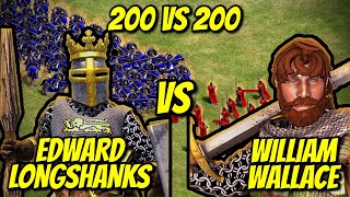 200 EDWARD LONGSHANKS vs 200 WILLIAM WALLACE  AoE II Definitive Edition [upl. by Nosirrag]