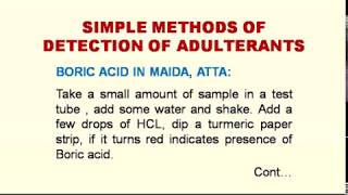 Adulteration in Foods Common Adulterants and Simple Methods of Detection [upl. by Anorahs]