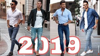 OUTFITS HOMBRES 2019 2020  MODA CASUAL CON JEANS STREET STYLE  CÓMO VESTIR ROPA CON ESTILO [upl. by Durand]