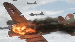 HELL Over Germany Colour RARE Footage of B17s VS Luftwaffe [upl. by Keyes]