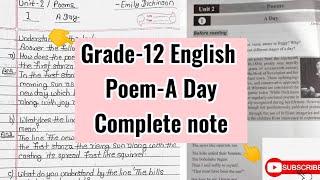 Grade12Poem A dayIn nepaliby Emily DickinsonCompulsory EnglishFull exercise complete Solution [upl. by Aihsia]