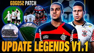 PES 2021  GOGOSZ PATCH LEGENDS  V11  TIMES CLÁSSICOS COM FACES KITS CHUTEIRAS ESTÁDIOS EM 4K [upl. by Amzu]