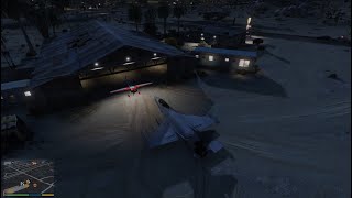 GTA 5 Part 691  Stealing the P996 LAZER Fighter from Fort Zancudo Part 2 [upl. by Ahsiemak]